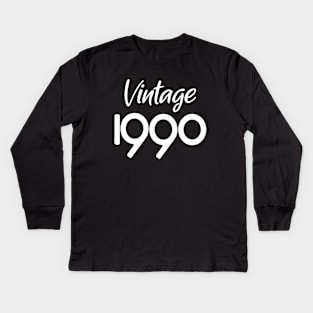 Vintage 1990 Kids Long Sleeve T-Shirt